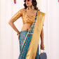 Rajwada Blue Silk Blend Printed Saree For Women