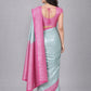 Pastel Blue Silk Blend Solid Saree