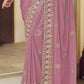 Rajwada Light Pink Georgette Embroidered Elegant Saree For Women