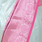 Pastel Blue Silk Blend Solid Saree
