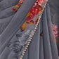 Rajwada Grey Georgette Printed Saree For Women