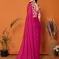 Rajwada Pink Georgette Solid Saree For Women