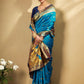 Rajwada Blue Silk Blend Woven Pithani Saree For Women