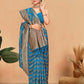 Rajwada Blue Woven Banasari Silk Saree with Unstitched Blouse for Women