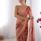 Rajwada Peach Georgette Printed Saree For Women