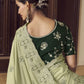 Rajwada Light Green Georgette Embroidered Elegant Saree For Women