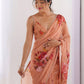 Rajwada Peach Georgette Printed Saree For Women