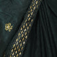 Dark Green Silk Blend Embellished Saree