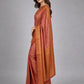 Red Silk Blend Solid Saree
