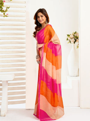 Rajwada Multicolour Cotton Linen Zari Work Saree For Women