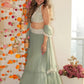 Rajwada Grey Georgette Embroidered Semi-Stitched lehenga For Women