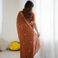 Rajwada Rust Brown Georgette Embroidered Saree For Women