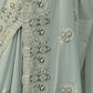 Rajwada Sea Green Georgette Embroidered Elegant Saree For Women