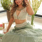 Rajwada Grey Georgette Embroidered Semi-Stitched lehenga For Women