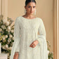 Rajwada White Georgette Embellished Semi Stitched Kurta Set For Women
