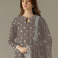 Rajwada Grey Georgette Embroidered Semi Stitched Kurta Set For Women