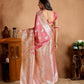 Rajwada Pink Silk Blend Woven Elegant Saree For Women