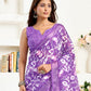 Rajwada Lavender Cotton Linen Zari Work Saree For Women