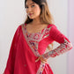 Rajwada Pink Silk Blend Embroidered Semi-Stitched lehenga For Women