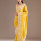 Rajwada Yellow Crush Embellished Saree For Women