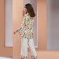 Rajwada White Linen Printed Stitched Co-Ord Set For Women