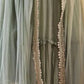 Rajwada Sea Green Georgette Solid Semi-Stitched Lehenga For Women