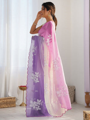 Rajwada Multicolor Silk Blend Embellished Saree For Women
