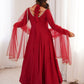 Rajwada Maroon Silk Blend Embellished Kurta Set For Women