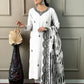 Rajwada White Viscose chanderi Embroidered Stitched Kurta Set For Women