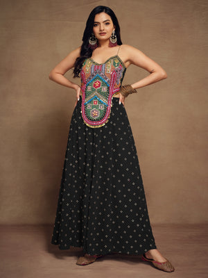 Black Georgette Embellished Co Ord Set