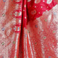 Rajwada Maroon Silk Blend Woven Elegant Saree For Women