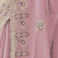 Rajwada Light Pink Georgette Embroidered Elegant Saree For Women