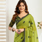 Rajwada Olive Cotton Linen Zari Work Saree For Women
