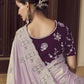 Rajwada Lavender Georgette Embroidered Elegant Saree For Women