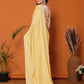 Rajwada Yellow Georgette Solid Saree For Women