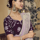 Rajwada Lavender Georgette Embroidered Elegant Saree For Women