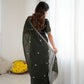 Rajwada Olive Green Georgette Embroidered Saree For Women