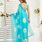 Rajwada Sky Blue Cotton Linen Zari Work Saree For Women
