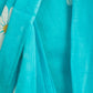 Rajwada Sky Blue Cotton Linen Zari Work Saree For Women