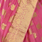 Pink Silk Blend Solid Saree