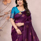 Rajwada Wine Georgette Motif Print Saree For Women