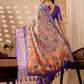 Rajwada Purple Silk Blend Printed Saree For Women