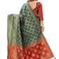 Rajwada Dark Green Silk Blend Embellished Saree For Women