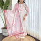 Rajwada Off White And Red Viscose Embroidered And Printed Stitched Kurta Set For Women