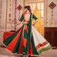 Rajwada Multicolor Cotton Blend Solid With Golden Border Semi-Stitched Lehenga For Women