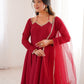 Rajwada Maroon Silk Blend Embellished Kurta Set For Women