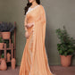 Rajwada Mustard Banglori Lace Work Saree With Unstitched Blouse For Women