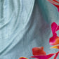 Rajwada Blue Satin Printed Saree With Unstitched Blouse For Women