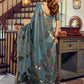 Rajwada Teal Blue Cotton Blend Solid Saree For Women