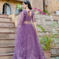Rajwada Purple Soft Net Embellished Semi-Stitched lehenga For Women